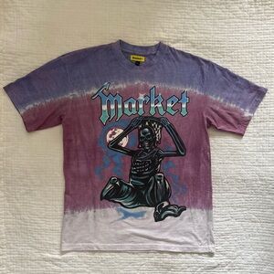 Market Skeleton purple Tie Dye tee shirt top men’s size Large Basketball